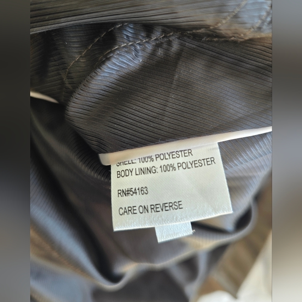 Calvin Klein Womens trench jacket coat Sz S brown button down, waist belt - Picture 9 of 10